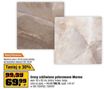 Gresy szkliwione polerowane Marmo promocja w OBI