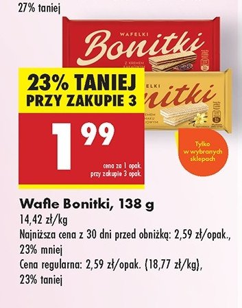 Wafle waniliowe Bonitki promocja w Biedronka