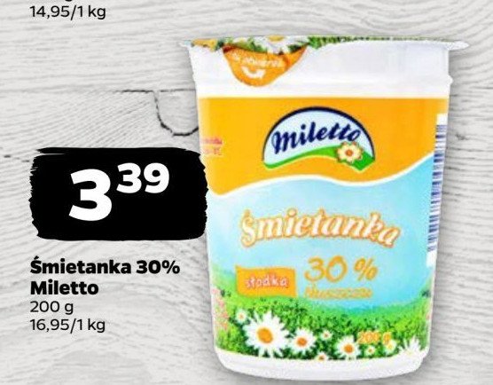 Śmietanka 30 % Miletto promocja