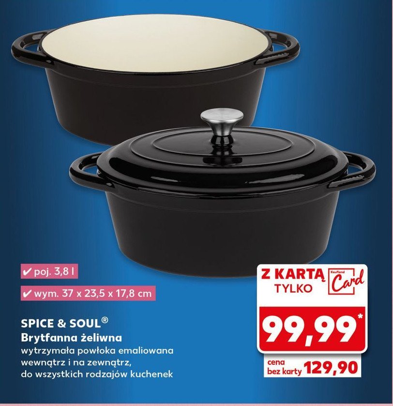 Brytfanna żeliwna 3.8 l Spice&soul promocja w Kaufland