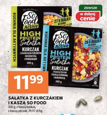 Sałatka z kurczakiem i kaszą SO FOOD promocja w Stokrotka