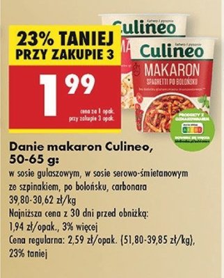 Spaghetti po bolońsku Culineo promocja