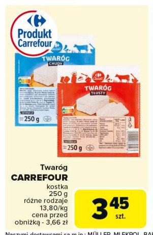 Twaróg półtłusty Carrefour promocja