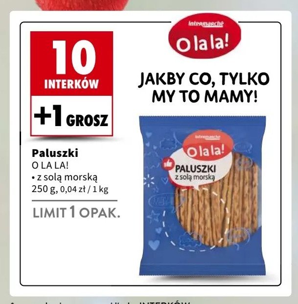 Paluszki z solą morską O la la! promocja