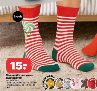 Skarpetki z motywem świątecznym 2-pak promocja w Netto