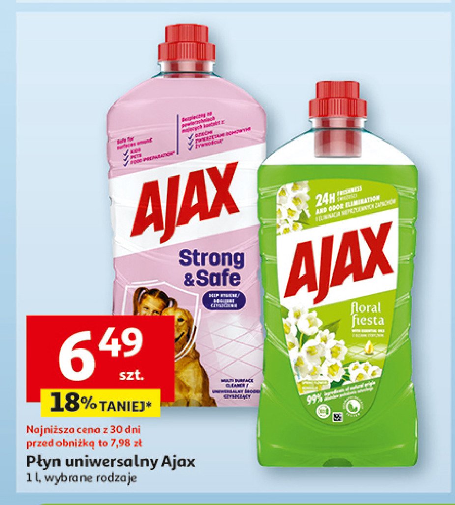 Płyn uniwersalny Ajax strong & safe promocja w Auchan