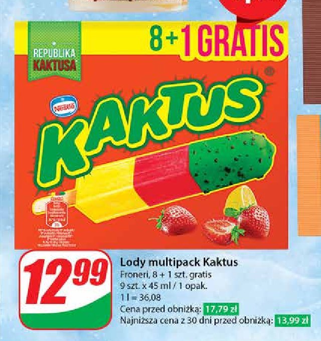 Lody cytrynowo-truskawkowe Nestle kaktus promocja