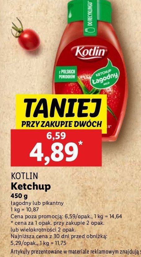 Ketchup łagodny Kotlin promocja w Lidl