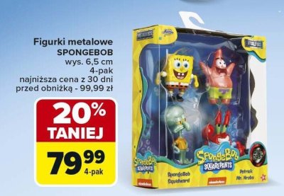 Figurki metalowe SPONGEBOB wys. 6,5 cm 4-pak promocja w Carrefour