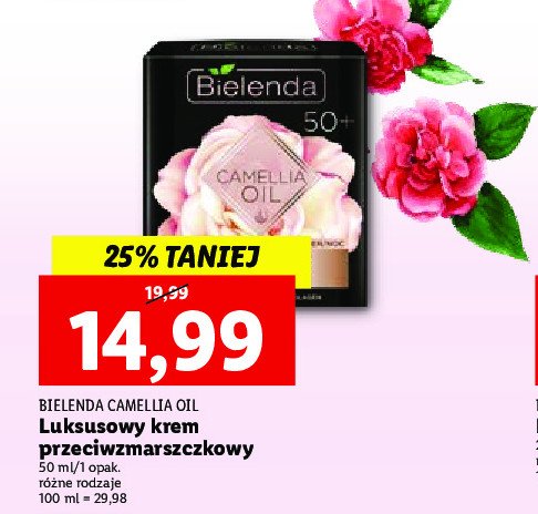 Krem przeciwzmarszczkowy 50+ Bielenda camellia oil promocja