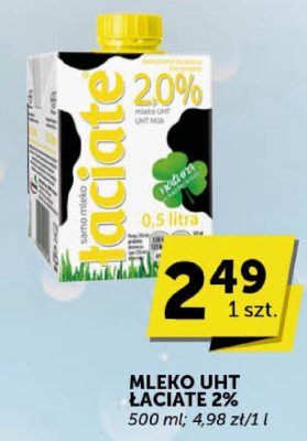 Mleko UHT Łaciate 2% promocja w Groszek