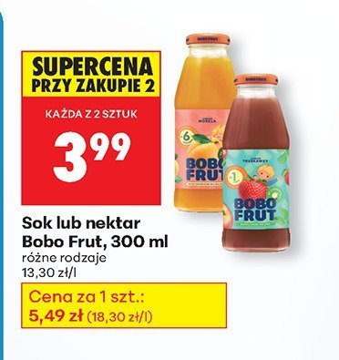 Sok lub nektar Bobo Frut, 300 ml różne rodzaje promocja w Biedronka