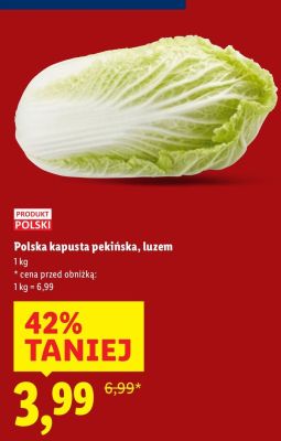 Kapusta pekińska luzem promocja w Lidl