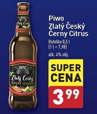 Piwo Zlaty cesky cerny citrus promocja w Aldi