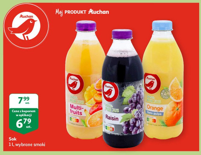 Sok wieloowocowy Auchan bio promocja