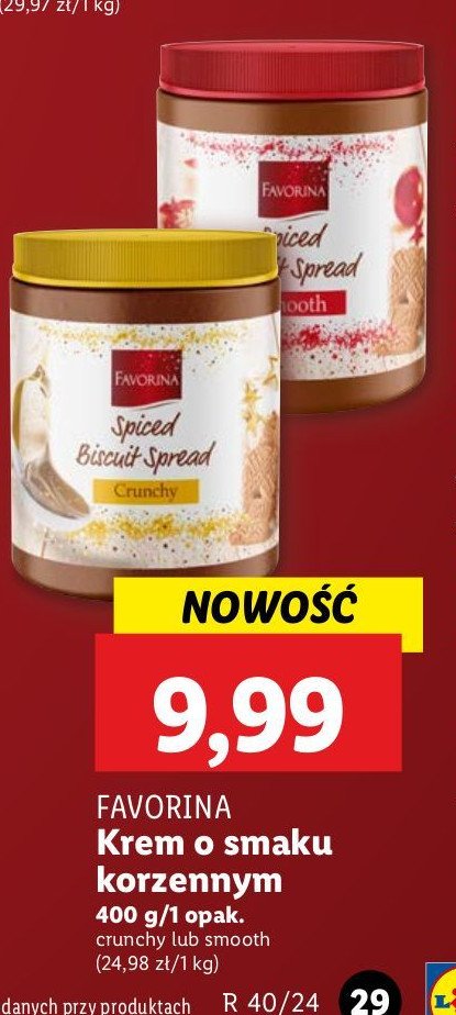 Krem o smaku korzennym crunchy Favorina promocja