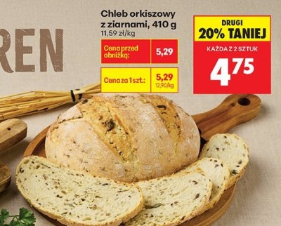Chleb orkiszowy z ziarnami  promocja w Biedronka