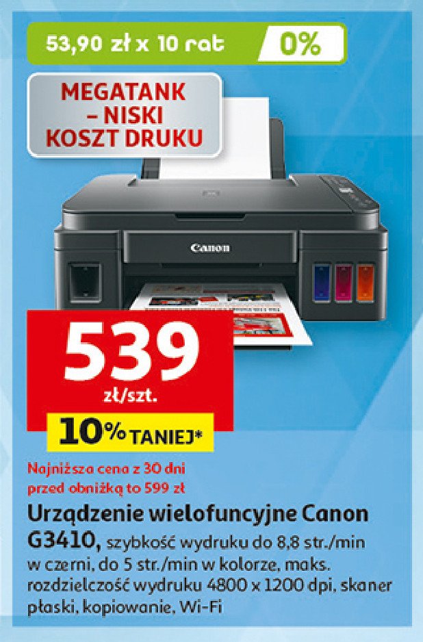 Urządzenie wielofunkcyjne pixma g3410 Canon promocja w Auchan