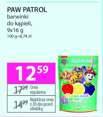 Barwnik do kąpieli paw patrol promocja