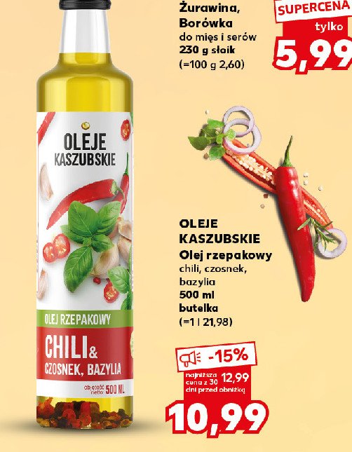 Olej chilli & czosnek & bazylia Oleje kaszubskie promocja w Kaufland