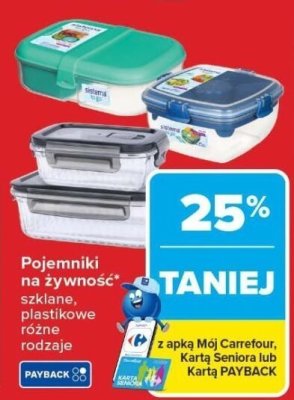 Pojemniki na żywność szklane, plastikowe różne rodzaje Carrefour promocja w Carrefour