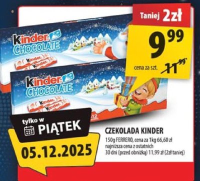 Czekolada Kinder Chocolate promocja w Arhelan