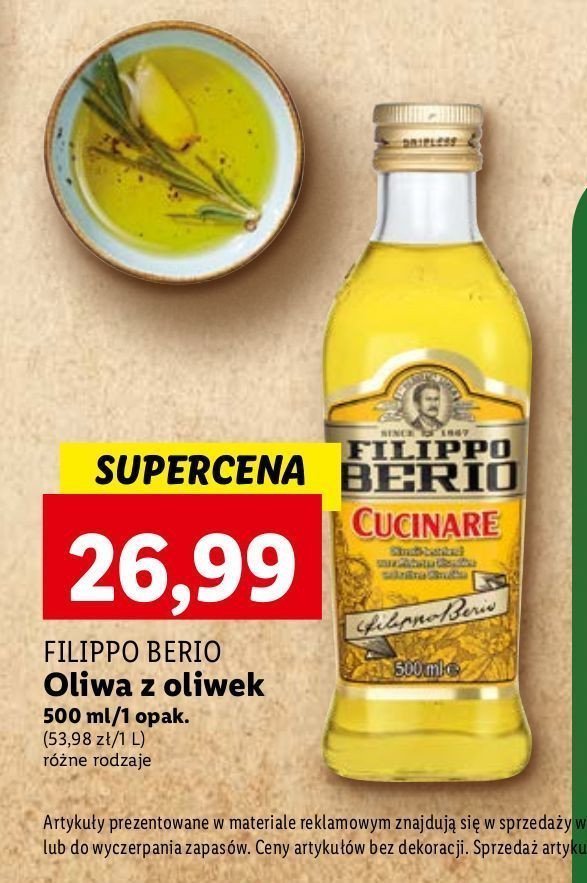 Oliwa z oliwek cucinare Filippo berio promocja w ABC