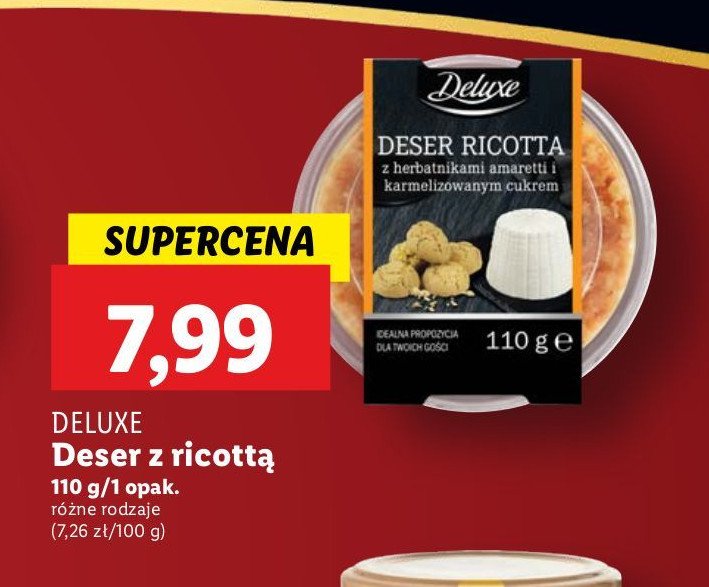 Deser ricotta z herbatnikami Deluxe promocja