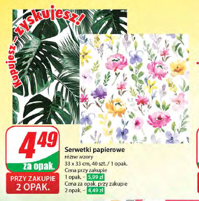 Serwetki 33 x 33 cm 3-warstwowe promocja