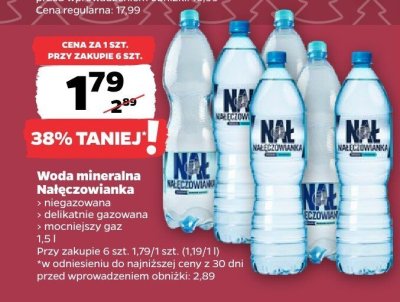 Woda mineralna  mocniejszy gaz  promocja w Netto