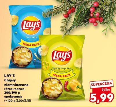 Chipsy ziemniaczane LAY'S różne rodzaje promocja w Kaufland