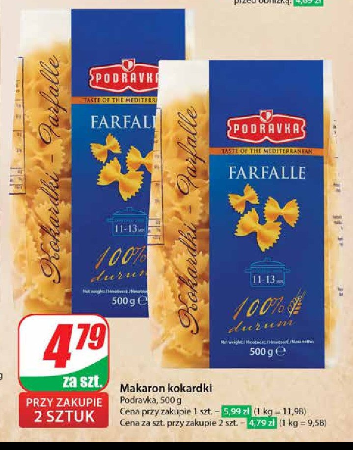 Makaron farfalle Podravka promocja