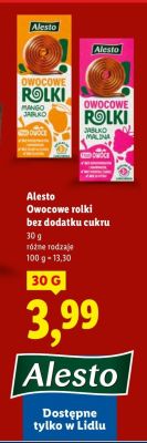 Owocowe rolki bez dodatku cukru promocja w Lidl