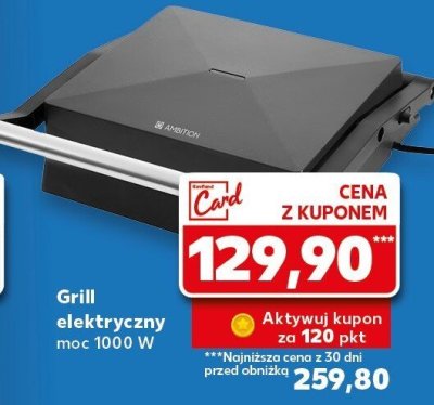 Grill elektryczny moc 1000 W marki Ambition promocja w Kaufland