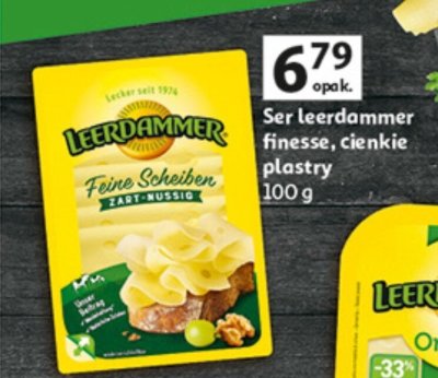 Ser Leerdammer finesse cienkie plastry promocja w Auchan