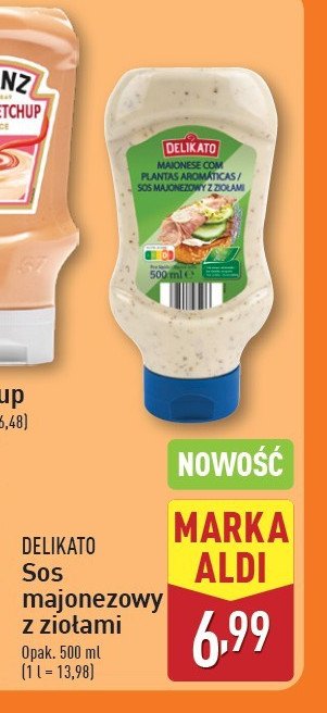 Sos majonezowy z ziołami DELIKATO (ALDI) promocja w Aldi
