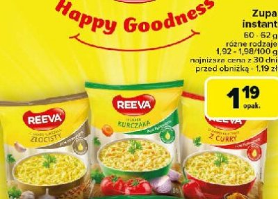 Zupa o smaku kurczaka z curry Reeva promocja