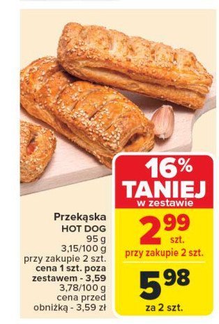 Przekąska hot dog promocja w Carrefour