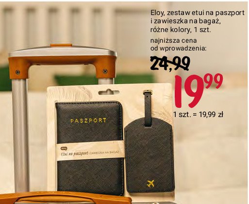 Zestaw etui na paszport + zawieszka na bagaż Eloy promocja