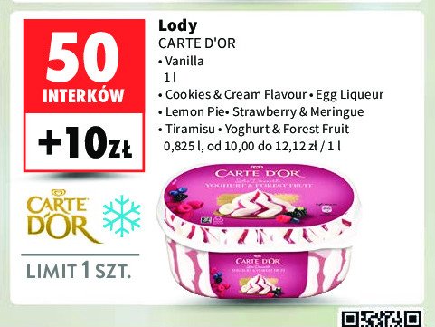 Lody strawberry & meringue Algida carte d'or les desserts promocja