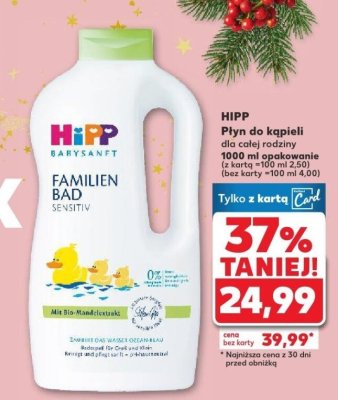 Płyn do kąpieli HIPP Babysanft Familienbad Sensitiv dla całej rodziny promocja w Kaufland