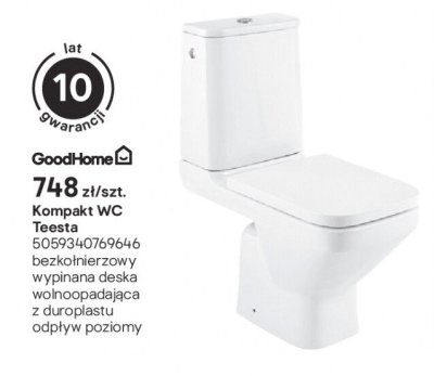 Kompakt WC GoodHome Teesta 5059340769646 promocja w Castorama