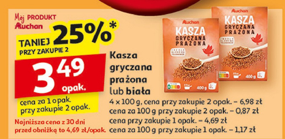 Kasza gryczana prażona Auchan promocja