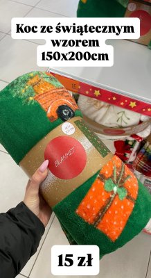 Koc ze świątecznym wzorem Blanket 150x200cm promocja w Dealz