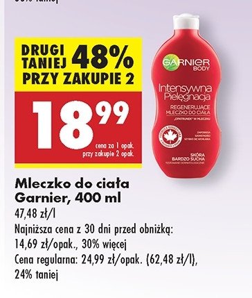 Mleczko do ciała intensywna pielęgnacja Garnier promocja w Biedronka