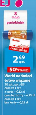 Worki na śmieci 60 l Auchan promocja