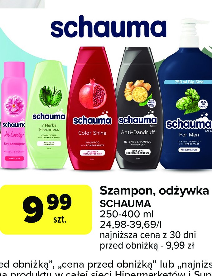 Odżywka do włosów ziołowa Schauma 7 herbs promocja w Carrefour