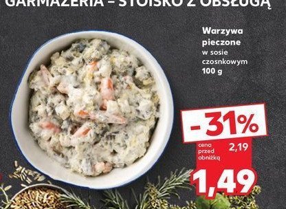 Warzywa pieczone w sosie czosnkowym promocja