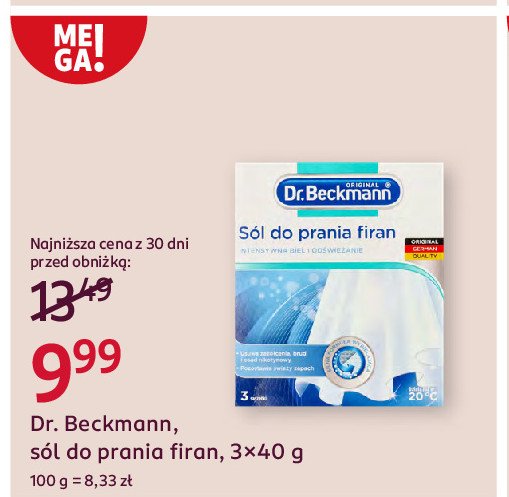 Sól do prania firan Dr. beckmann promocja w Rossmann