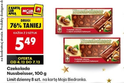 Czekolada, 100 g promocja w Biedronka